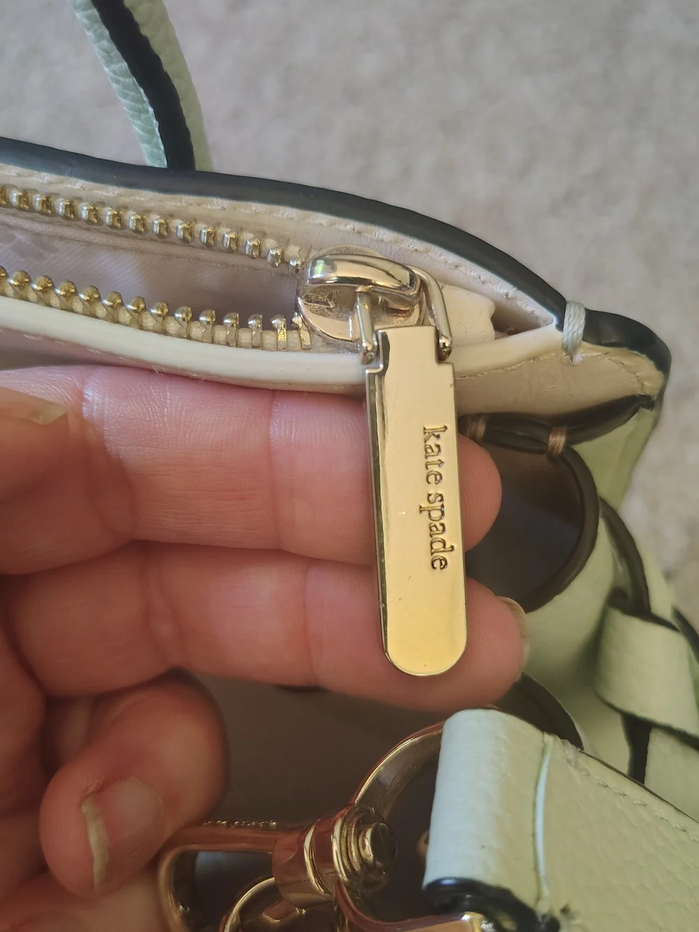 Kate Spade New York Knott Mini Pebbled Leather Satchel Crossbody Mint Green
